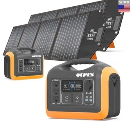 <strong>OUPES 1200W</strong> + <strong>2Pcs 18V 100W Solar Generator</strong>