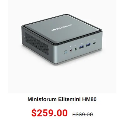 Minisforum Elitemini HM80