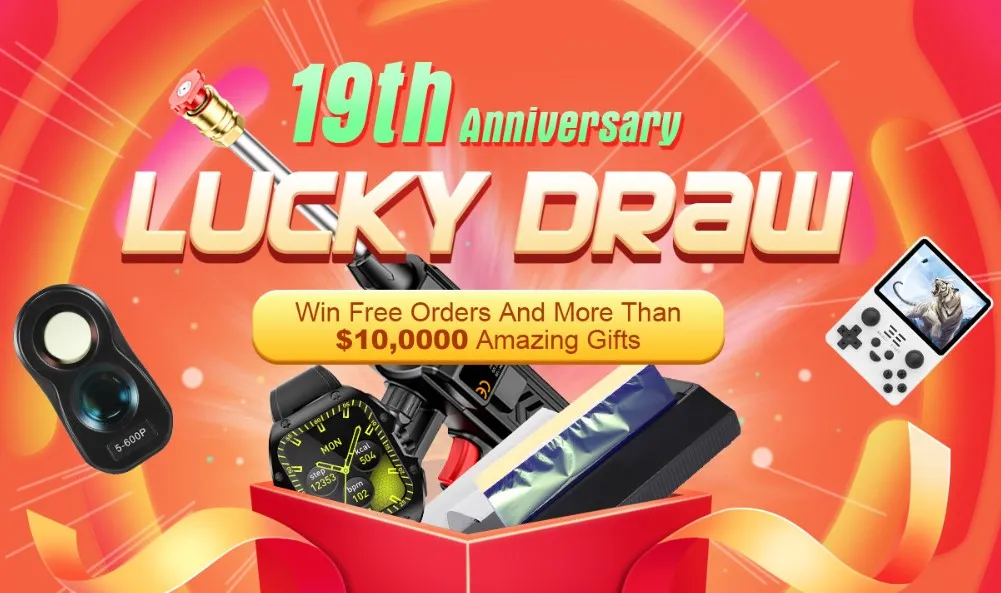 tomtop 19th anniversary sale lucky draw