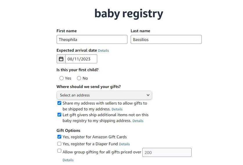Amazon Baby Registry from filup
