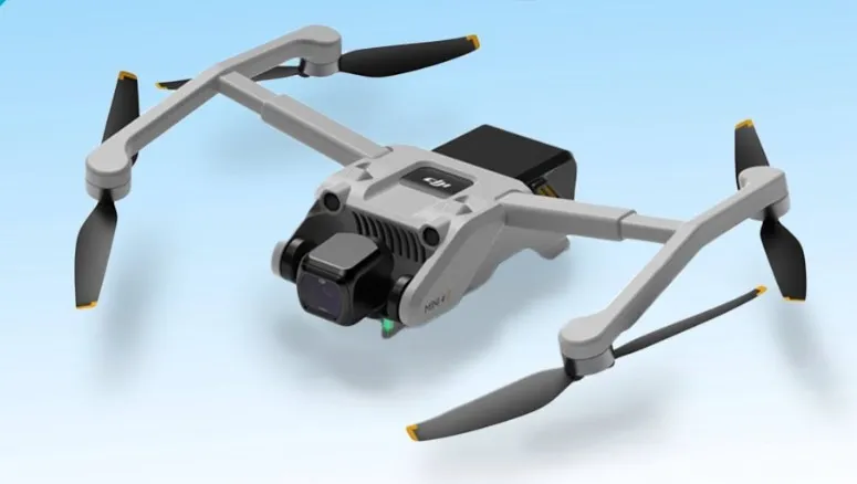 DJI Mini 4 Pro New drone pictured in short flight before